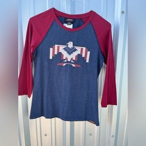 Ariat three-quarter length sleeve red white and blue shirt